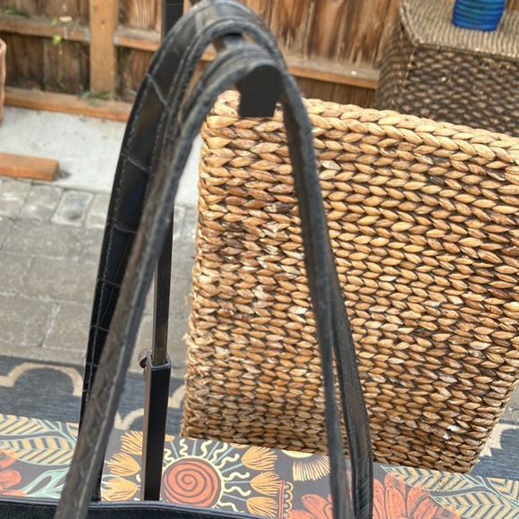 BEIS Large Black Croc Embossed Work Tote - Picture 4 of 15